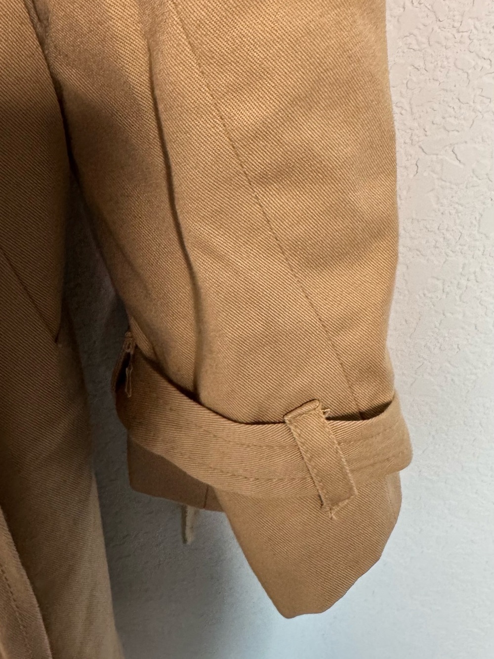 Liz Lange Maternity Trench Coat XXL Tan  Cotton Belted Classic Jacket Pregnancy - Picture 9 of 14
